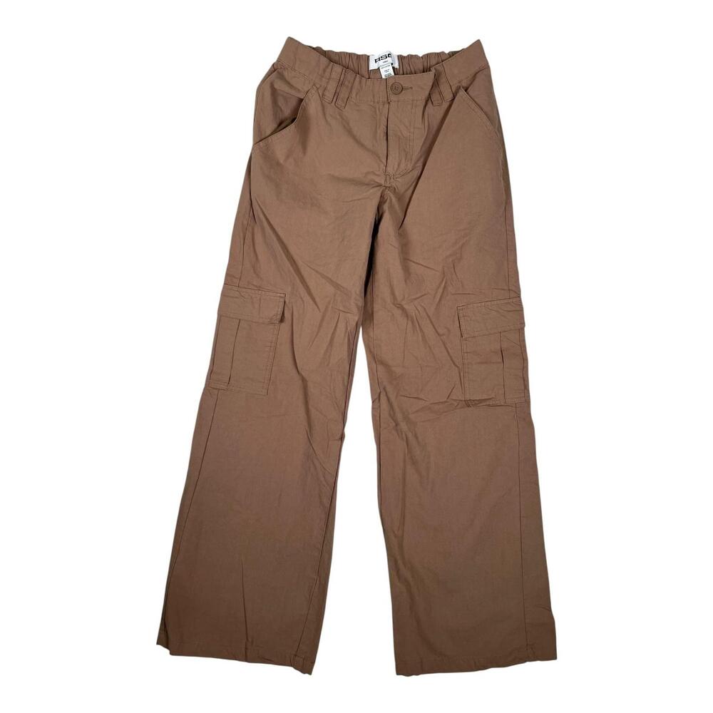 RSQ Cargo Pants Juniors XS Brown Straight Leg Elastic Waist Twill Casual